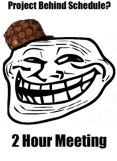 Scumbug project manager - Project behind schedule? Two hour meeting